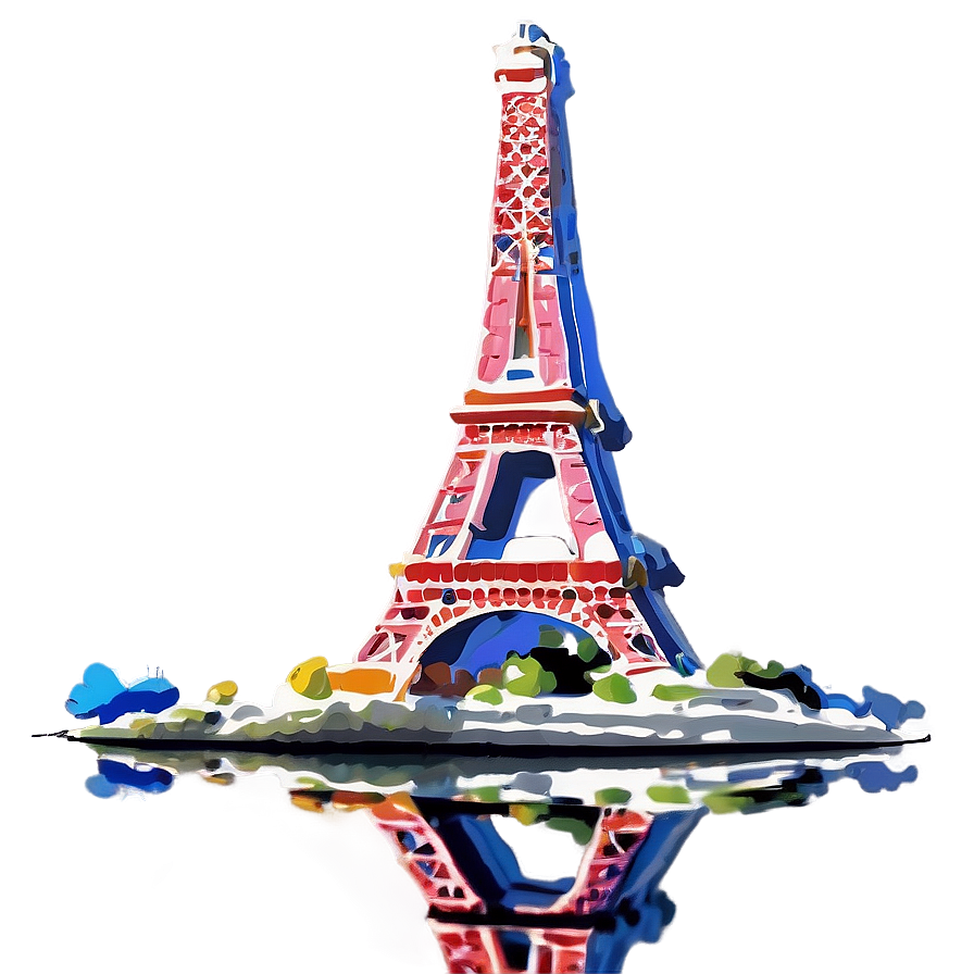 Torre Eiffel Reflection In Water Png Das