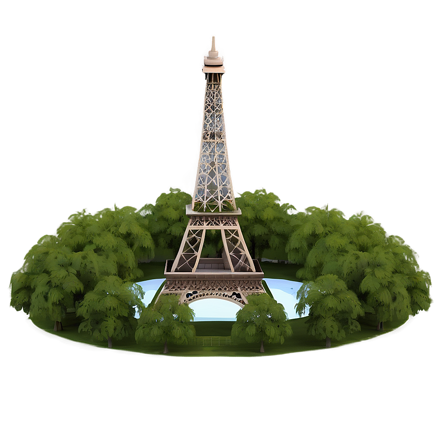 Torre Eiffel Surrounded By Greenery Png Asr32