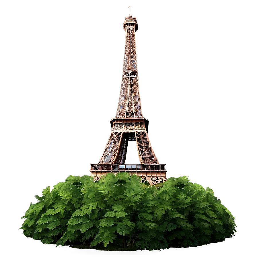 Torre Eiffel Surrounded By Greenery Png Jvp