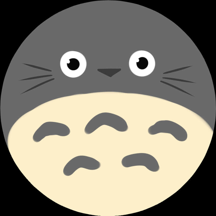 Totoro Iconic Character Face PNG with transparent background