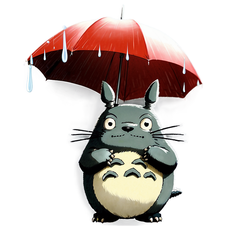 Totoro with Umbrella PNG 05062024 PNG with transparent background