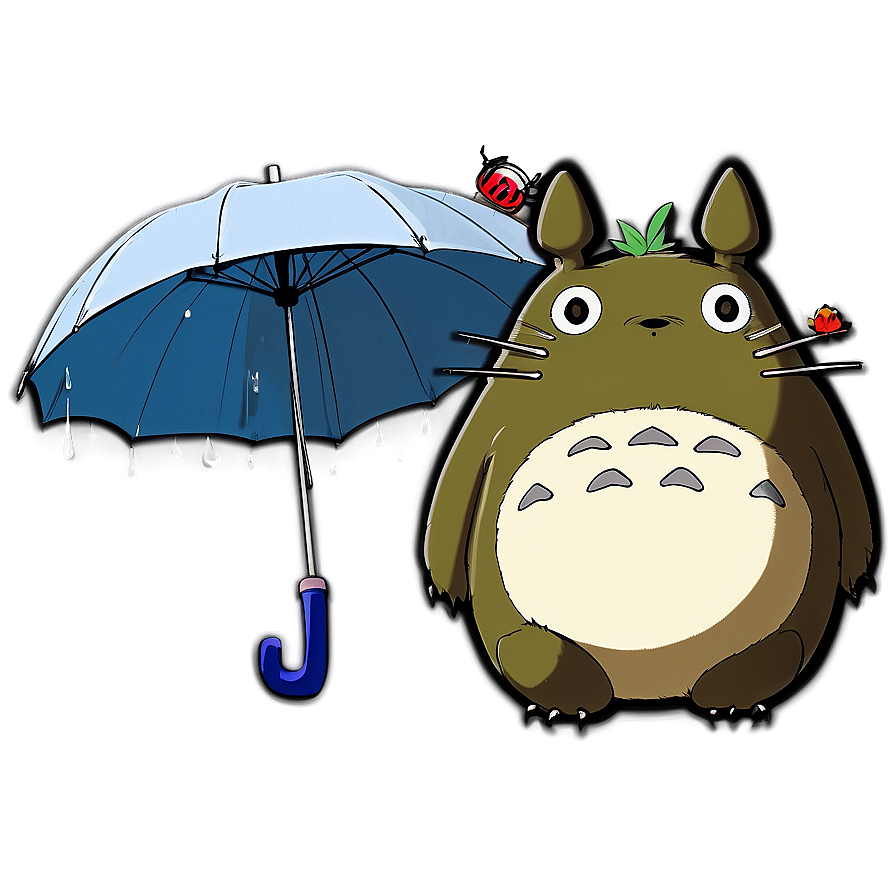 Totoro with Umbrella PNG qfx PNG with transparent background