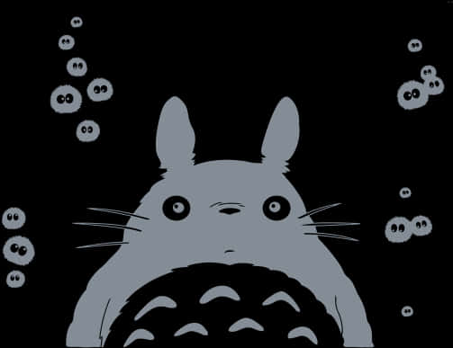 Totoroand Soot Sprites Graphic PNG with transparent background
