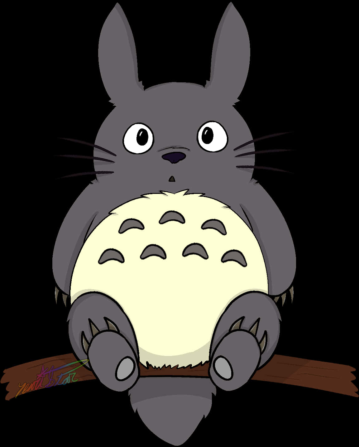 Totoro_with_ Tummy_ Drum PNG with transparent background