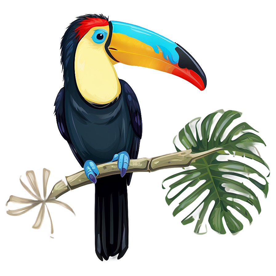 Toucan With Tropical Leaves Png 06112024