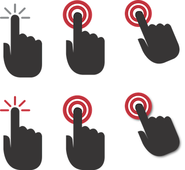 Touchscreen Interaction Gestures PNG with transparent background
