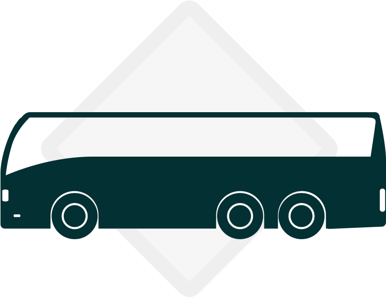 Tour Bus Icon Graphic PNG with transparent background