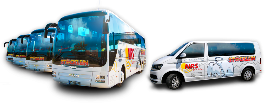 Tour Busand Minivan Fleet PNG with transparent background