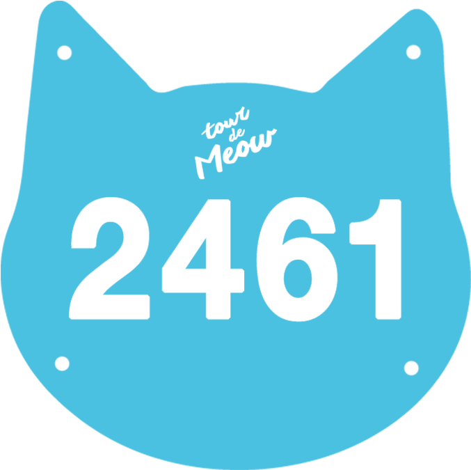 Tourde Meow Bib Number2461 PNG with transparent background
