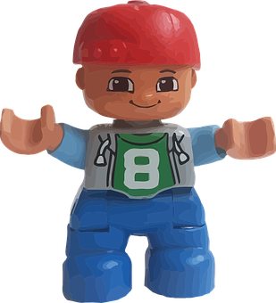 Toy Figure Smiling Red Hat PNG with transparent background