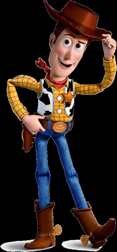 Toy Story Cowboy Character Pose PNG with transparent background