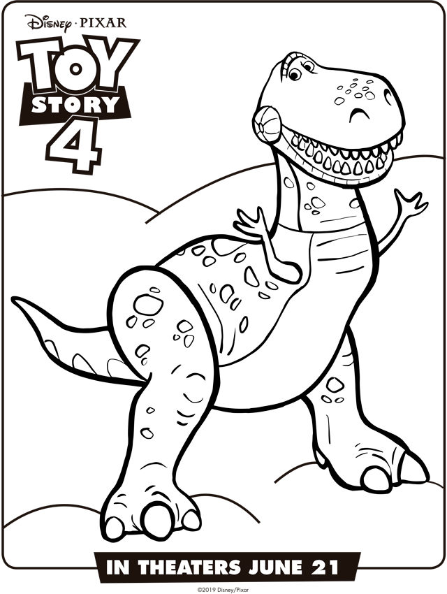 Toy Story4 Coloring Page Dinosaur