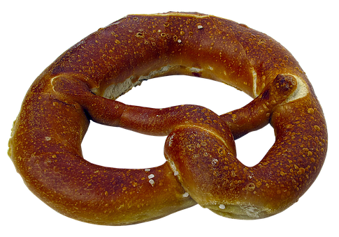 Traditional Baked Pretzelon Black Background.jpg PNG with transparent background