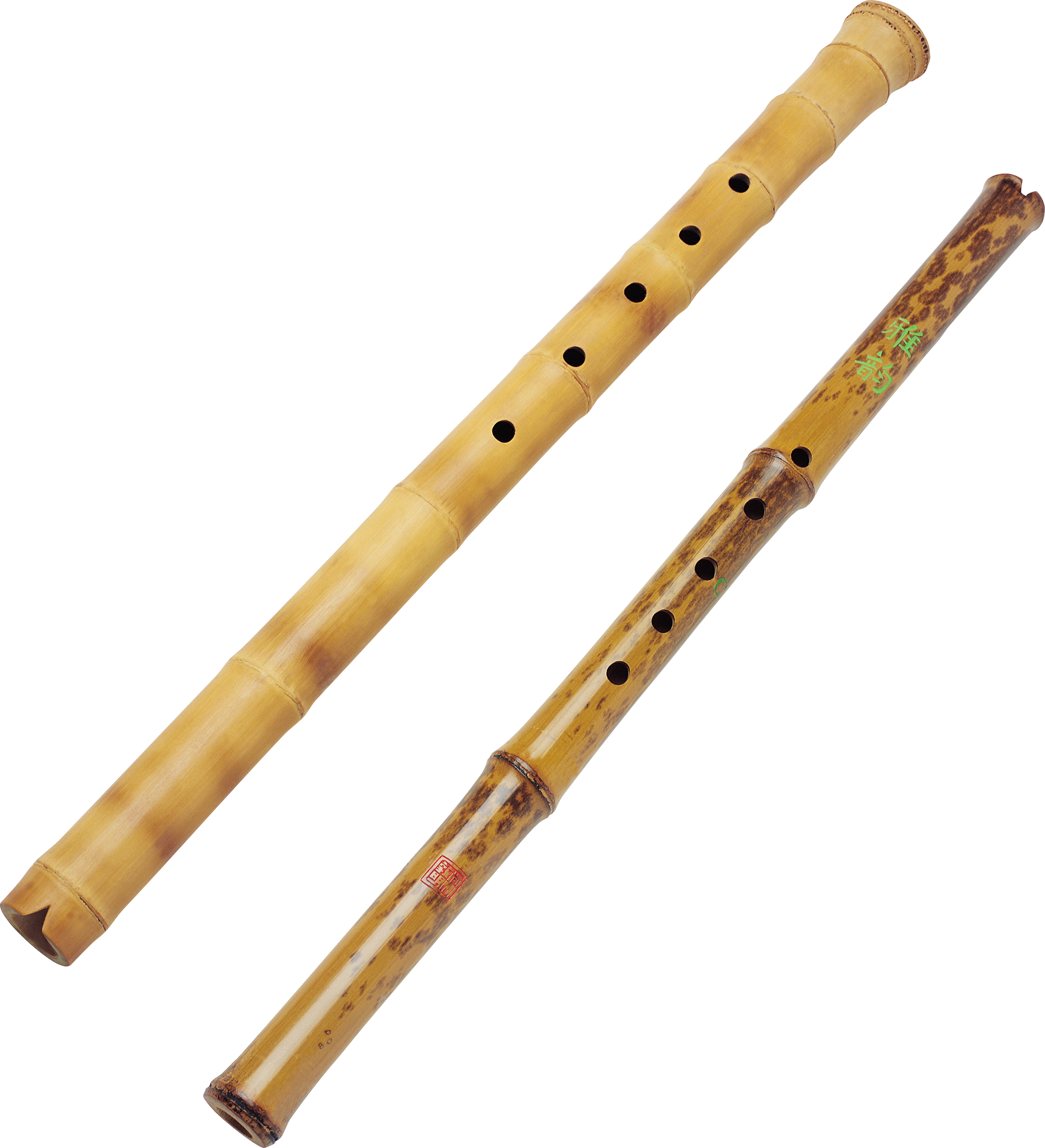 Traditional Bamboo Flutes PNG with transparent background