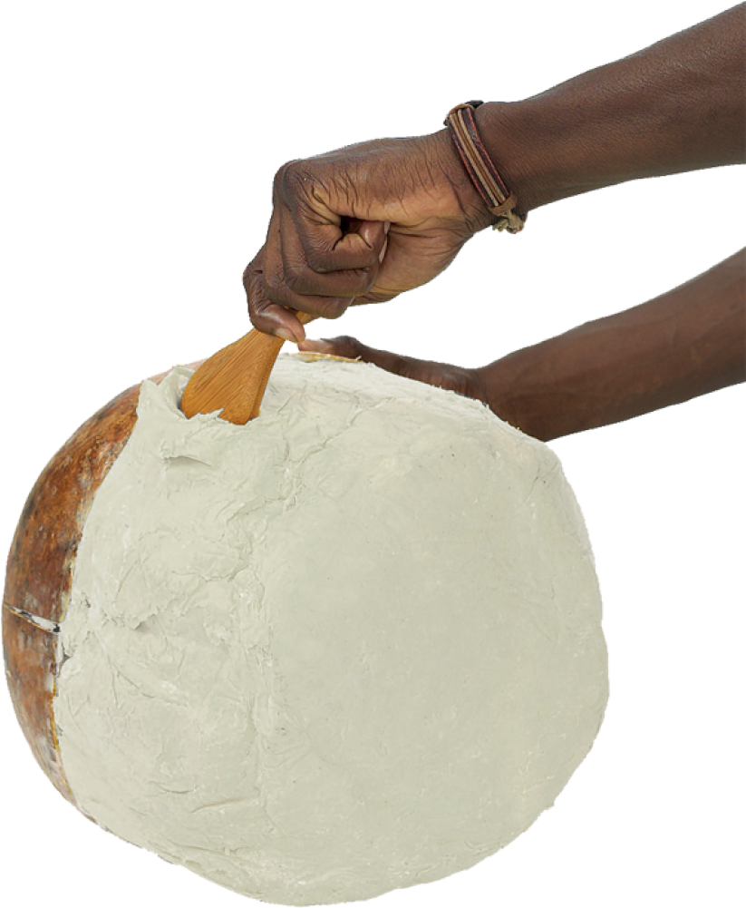 Traditional Butter Churning Process PNG with transparent background