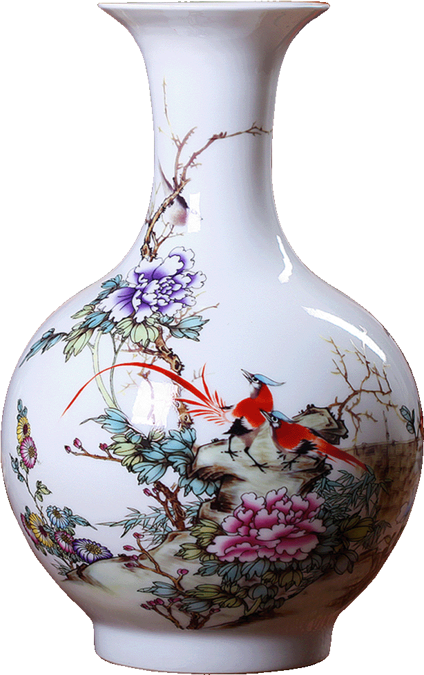 Jingdezhen Ceramic Vase Decoration Living Room Flower - Vase, HD Png Download PNG with transparent background