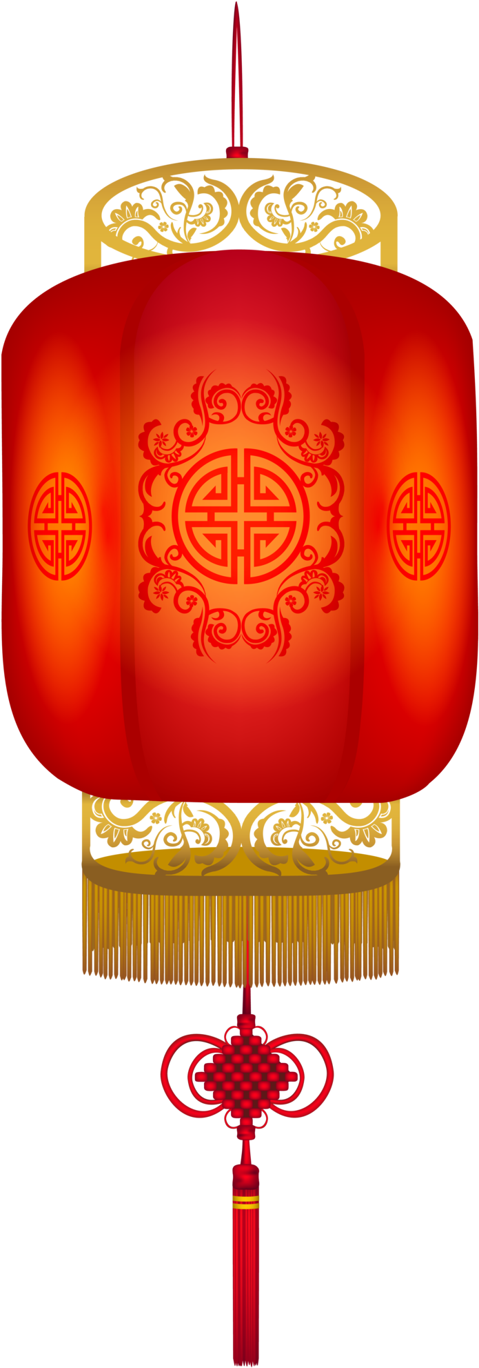 Traditional Chinese Red Lantern PNG with transparent background