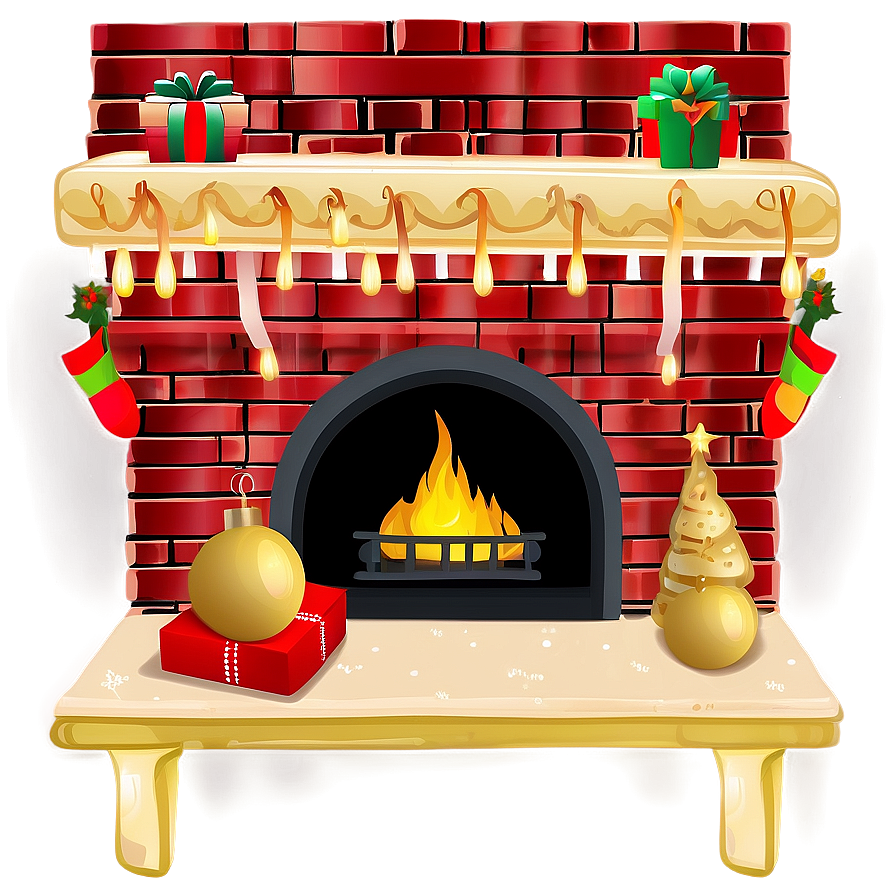 Traditional Christmas Fireplace Setup Png 06262024