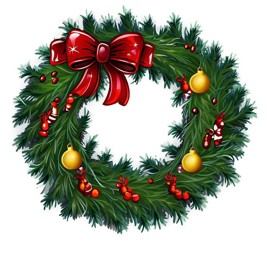 Traditional Christmas Wreath PNG 93 PNG image with a transparent background, free high-resolution download