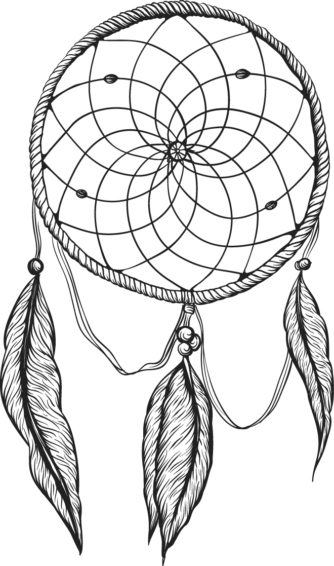 Traditional Dreamcatcher Illustration PNG with transparent background
