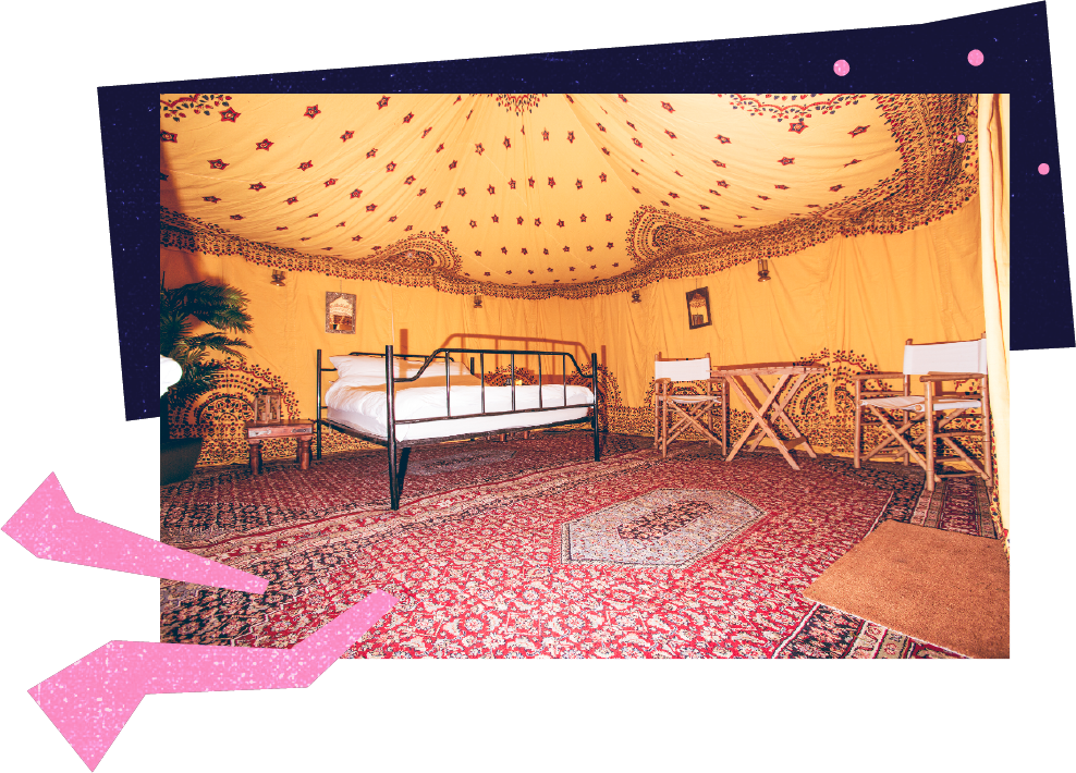 Traditional Festival Tent Interior PNG with transparent background