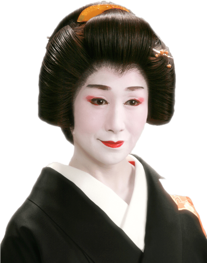 Traditional Geisha Portrait PNG with transparent background