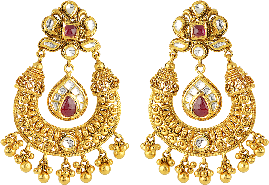 Traditional Golden Chandelier Earrings