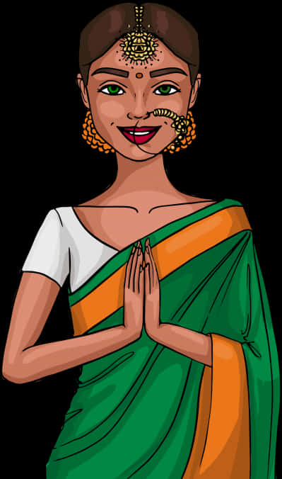 Traditional_ Indian_ Girl_ Animated_ Character