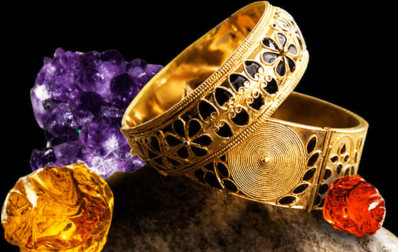 Traditional Indian Gold Bangles Display