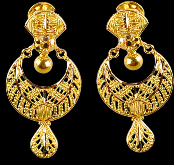 Traditional Indian Gold Jhumka Earrings