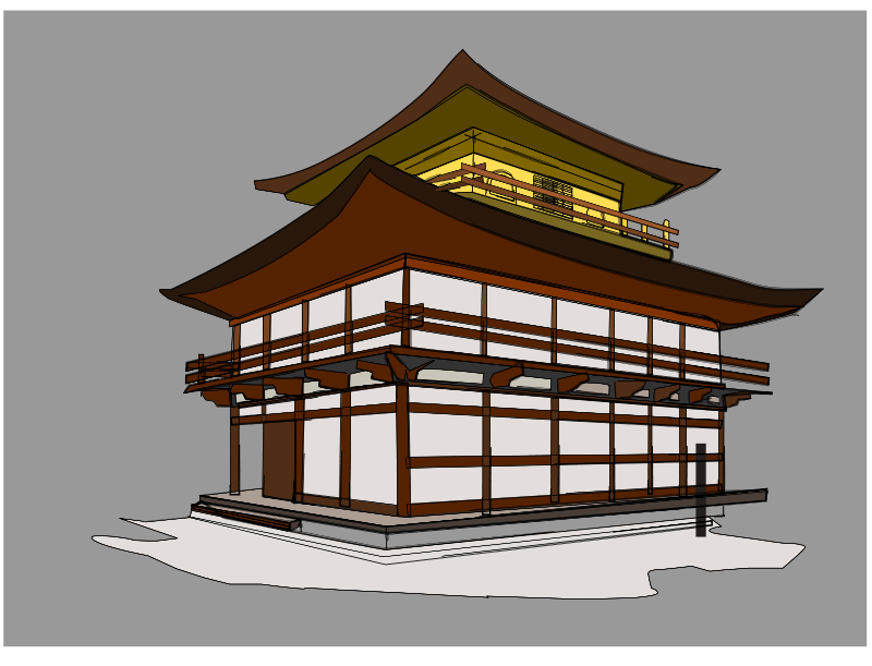 Traditional Japanese Architecture Illustration PNG with transparent background