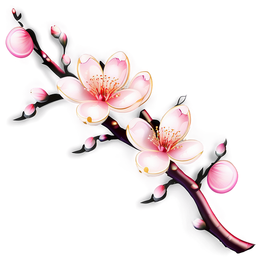 Traditional Japanese Cherry Blossom PNG aic26 PNG with transparent background