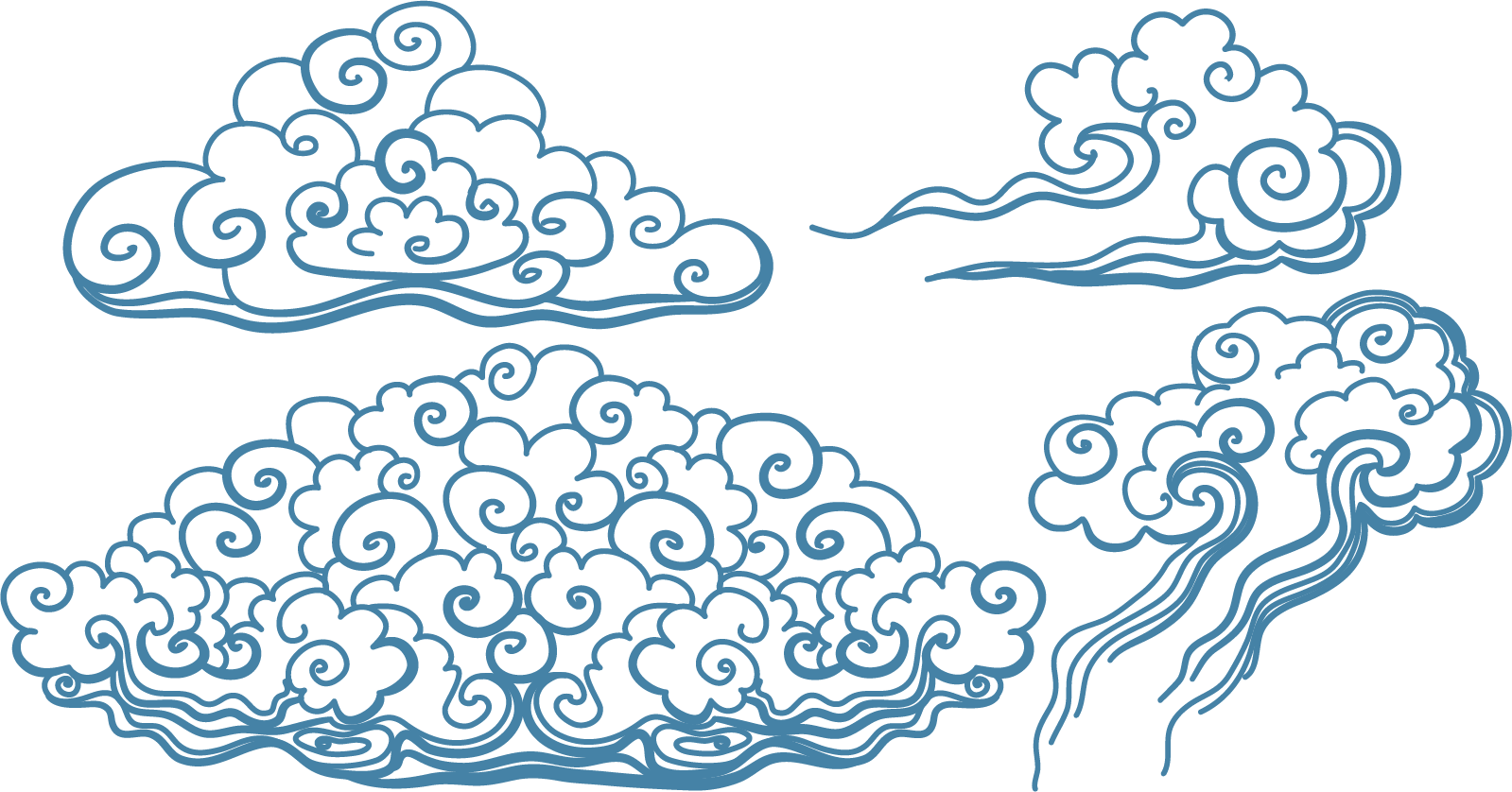 Blue Tattoo Art Vector Clouds Irezumi Japan Clipart - Japanese Art Clouds, HD Png Download PNG with transparent background