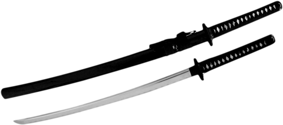 Traditional Japanese Katana Sword PNG image with a transparent background, free high-resolution download