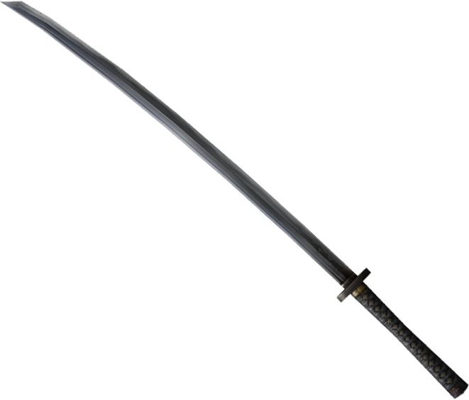 Traditional Japanese Katana Sword PNG image with a transparent background, free high-resolution download