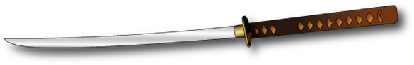 Traditional Japanese Katana Sword PNG image with a transparent background, free high-resolution download