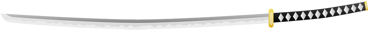 Traditional Japanese Katana Sword PNG image with a transparent background, free high-resolution download