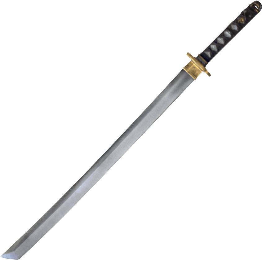 Traditional Japanese Katana Sword PNG image with a transparent background, free high-resolution download