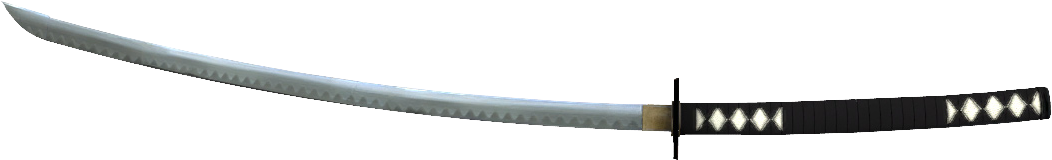 Traditional Japanese Katana Sword PNG image with a transparent background, free high-resolution download