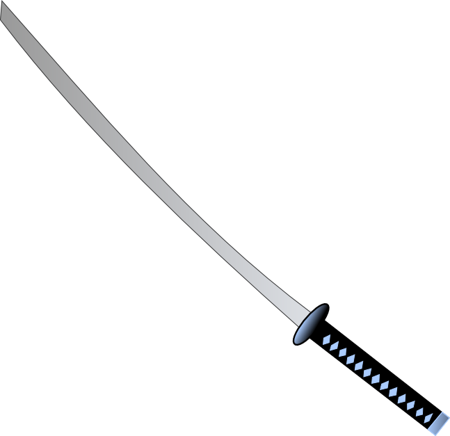 Traditional Japanese Katana Sword PNG image with a transparent background, free high-resolution download