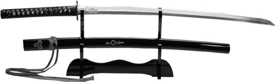 Traditional Japanese Katanaon Stand PNG image with a transparent background, free high-resolution download
