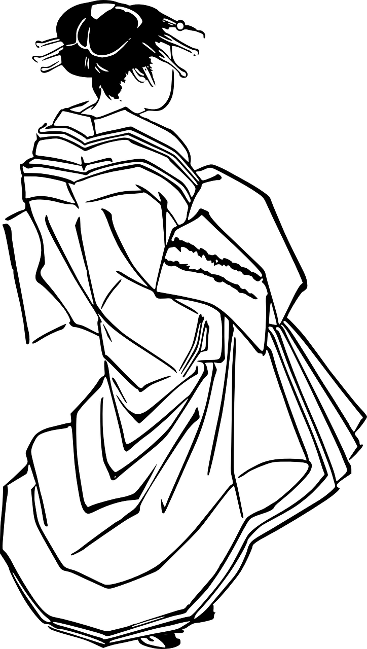 Japanese Woman Line Art, HD Png Download PNG with transparent background