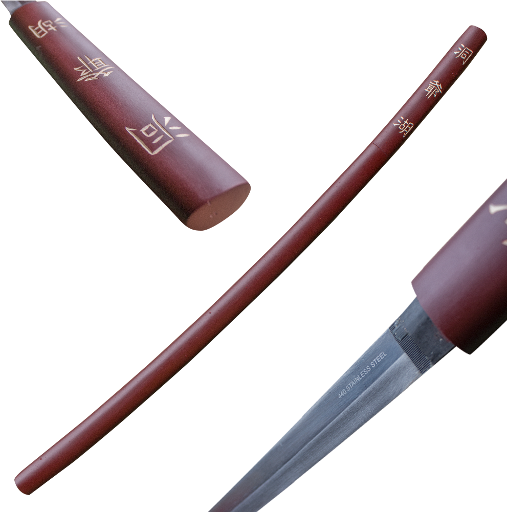 Traditional Katana Sword Disassembled PNG image with a transparent background, free high-resolution download