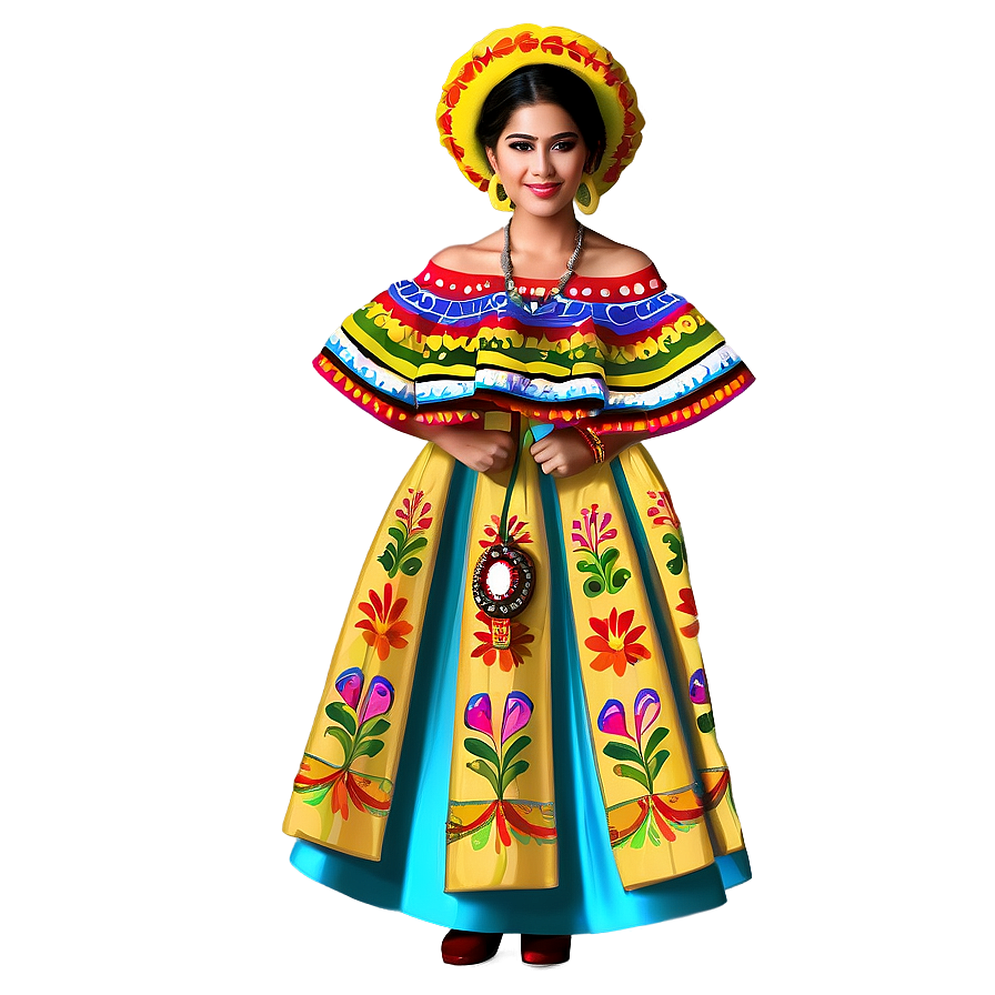 Traditional Mexican Dress PNG bec PNG with transparent background