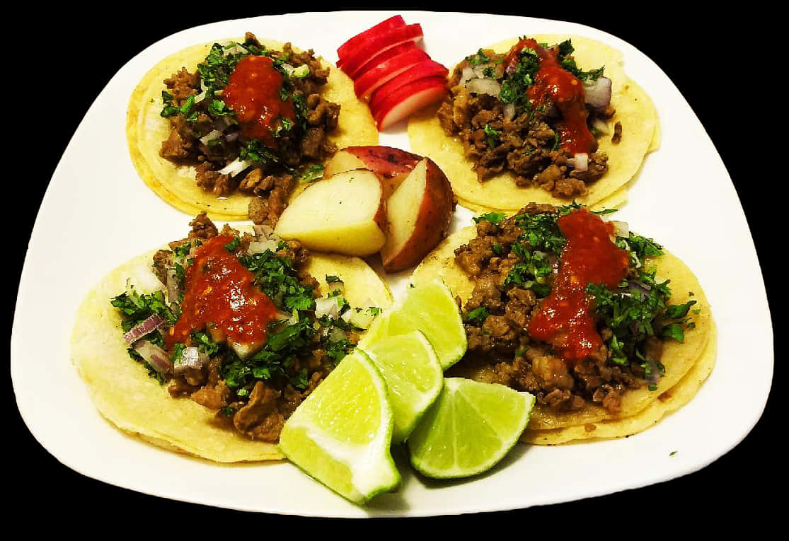 Traditional Mexican Tacos Platter