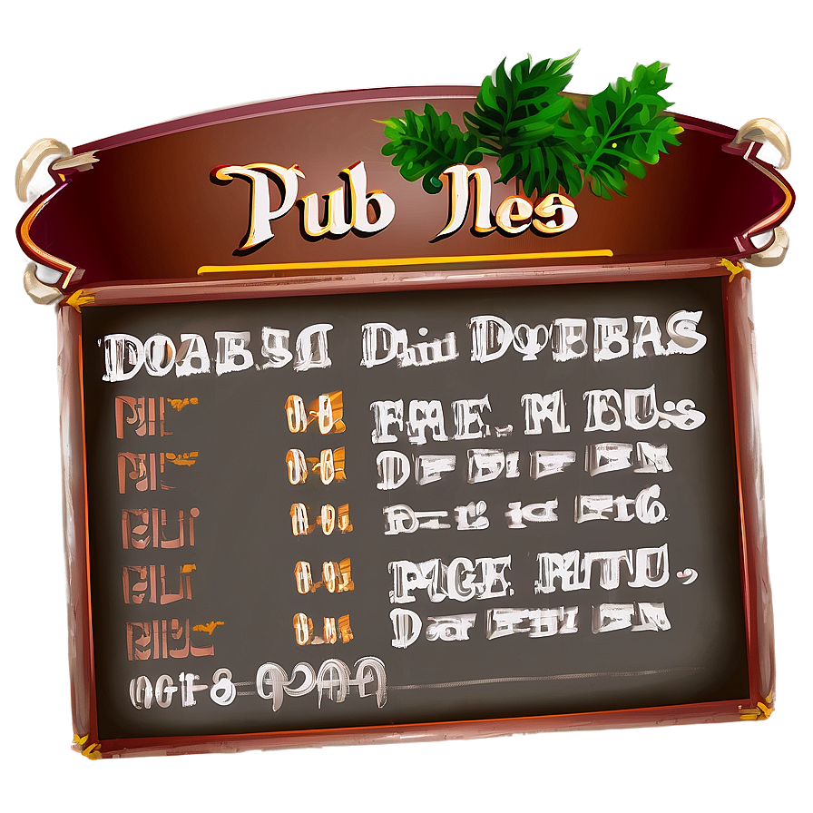 Traditional Pub Menu PNG 05242024 PNG with transparent background