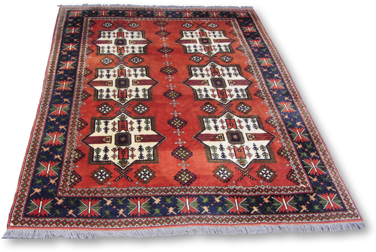 Traditional Red Geometric Carpet