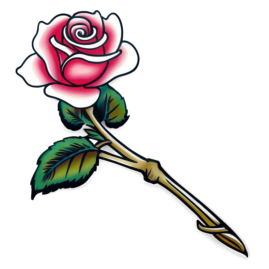 Traditional Rose Tattoo Artwork PNG 05252024 PNG with transparent background