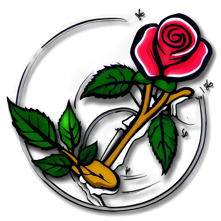 Traditional Rose Tattoo Artwork PNG 72 PNG with transparent background