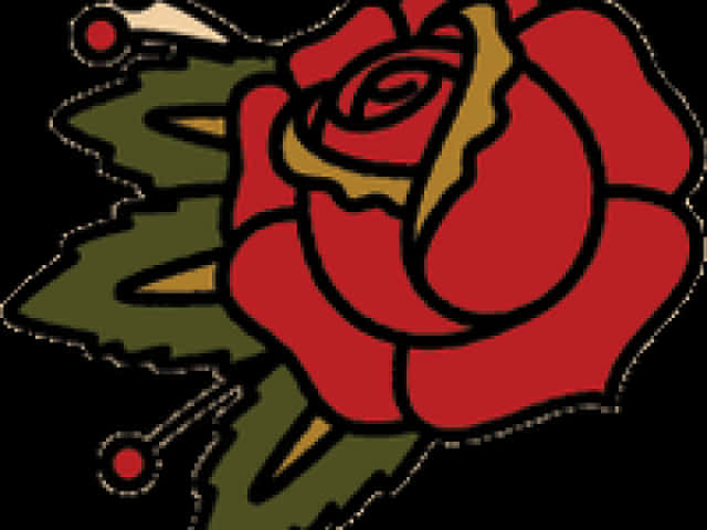 Traditional Rose Tattoo Design